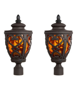 1-Vintage Lamp 2X 50.8cm Elegant Post Light with Aluminum and Glass Lantern Classic Outdoor Lighting