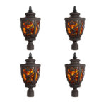 1-Vintage Lamp 4X 50.8cm Elegant Post Light with Aluminum and Glass Lantern Classic Outdoor Lighting