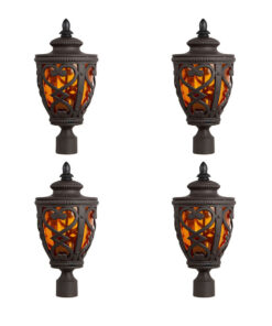 1-Vintage Lamp 4X 50.8cm Elegant Post Light with Aluminum and Glass Lantern Classic Outdoor Lighting