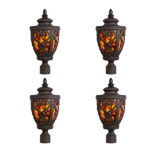 1-Vintage Lamp 4X 50.8cm Elegant Post Light with Aluminum and Glass Lantern Classic Outdoor Lighting