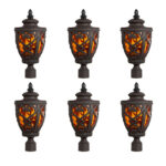1-Vintage Lamp 6X 50.8cm Elegant Post Light with Aluminum and Glass Lantern Classic Outdoor Lighting