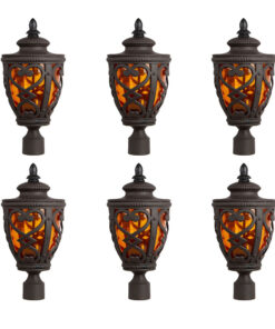 1-Vintage Lamp 6X 50.8cm Elegant Post Light with Aluminum and Glass Lantern Classic Outdoor Lighting