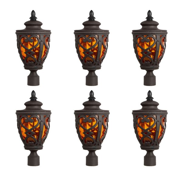 1-Vintage Lamp 6X 50.8cm Elegant Post Light with Aluminum and Glass Lantern Classic Outdoor Lighting
