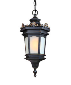 1-Vintage Lamp 54.5cm Elegant Aluminum & Glass Lantern Chandelier Classic Hanging Light Fixture Antique Style