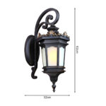 4-Vintage Lantern 4X 62cm Wall Light Elegant Aluminum & Glass Design Classic Outdoor Lighting Rustic Vintage Style