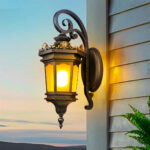 3-Vintage Lantern 6X 62cm Wall Light Elegant Aluminum & Glass Design Classic Outdoor Lighting Rustic Vintage Style