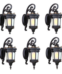 1-Vintage Lantern 6X 62cm Wall Light Elegant Aluminum & Glass Design Classic Outdoor Lighting Rustic Vintage Style