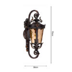 4-Vintage Lantern 2X 70cm Aluminum & Glass Wall Light Classic Lantern Design Elegant Outdoor Antique Inspired Wall Lamp