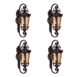 1-Vintage Lantern 4X 70cm Aluminum & Glass Wall Light Classic Lantern Design Elegant Outdoor Antique Inspired Wall Lamp