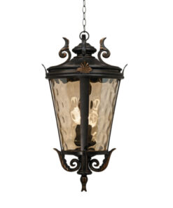 1-Vintage Lamp 60.3cm Aluminum & Glass Lantern Elegant Chandelier Style Classic Hanging Light Antique-Inspired Design