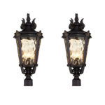 1-Vintage Lantern 2X 63.5cm Outdoor Post Lantern Light Classic Charm Elegant Patio Antique Inspired Outdoor Lighting