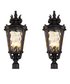 1-Vintage Lantern 2X 63.5cm Outdoor Post Lantern Light Classic Charm Elegant Patio Antique Inspired Outdoor Lighting
