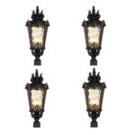 1-Vintage Lantern 4X 63.5cm Outdoor Post Lantern Light Classic Charm Elegant Patio Antique Inspired Outdoor Lighting