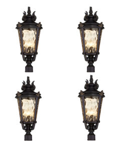 1-Vintage Lantern 4X 63.5cm Outdoor Post Lantern Light Classic Charm Elegant Patio Antique Inspired Outdoor Lighting