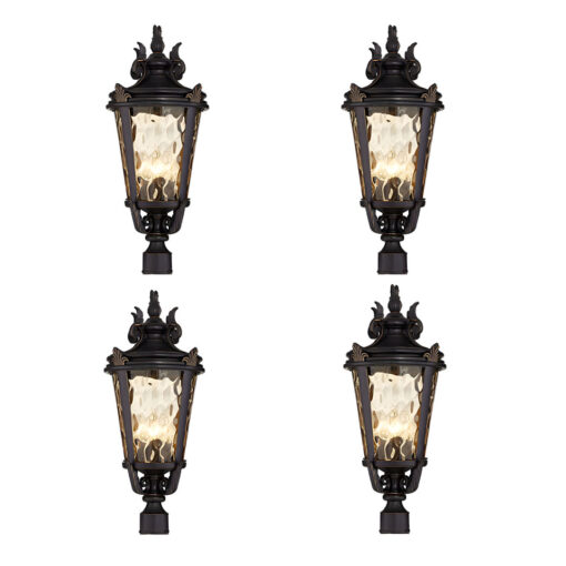 1-Vintage Lantern 4X 63.5cm Outdoor Post Lantern Light Classic Charm Elegant Patio Antique Inspired Outdoor Lighting