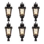 1-Vintage Lantern 6X 63.5cm Outdoor Post Lantern Light Classic Charm Elegant Patio Antique Inspired Outdoor Lighting
