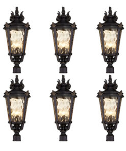 1-Vintage Lantern 6X 63.5cm Outdoor Post Lantern Light Classic Charm Elegant Patio Antique Inspired Outdoor Lighting