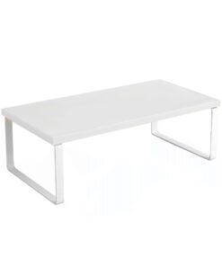 1-SOGA 40cm White Computer Monitor Elevated Stand Desktop Support Station Rack