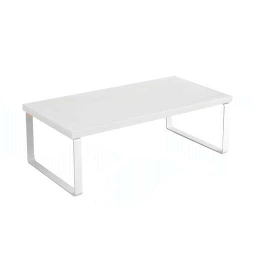 1-SOGA 40cm White Computer Monitor Elevated Stand Desktop Support Station Rack
