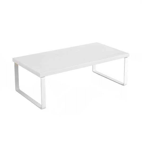 1-SOGA 40cm White Computer Monitor Elevated Stand Desktop Support Station Rack