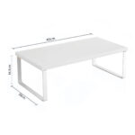 6-SOGA 2X 40cm White Computer Monitor Elevated Stand Desktop Support Station Rack