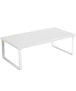 1-SOGA 50cm White Computer Monitor Elevated Stand Desktop Support Station Rack