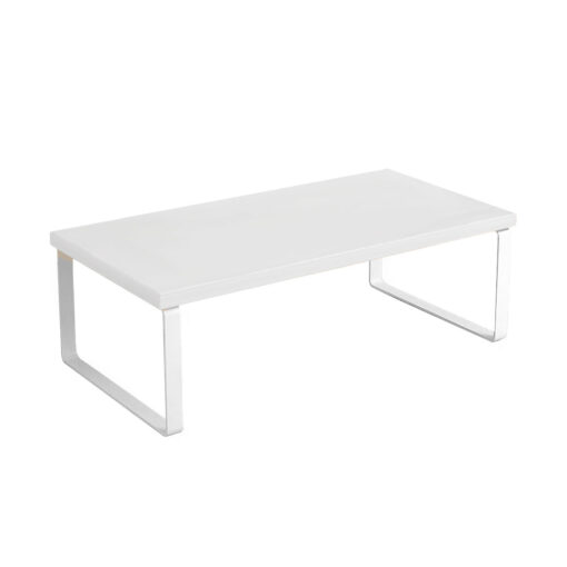 1-SOGA 50cm White Computer Monitor Elevated Stand Desktop Support Station Rack