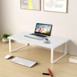 3-SOGA 2X 50cm White Computer Monitor Elevated Stand Desktop Support Station Rack