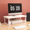 5-SOGA 2X 50cm White Computer Monitor Elevated Stand Desktop Support Station Rack