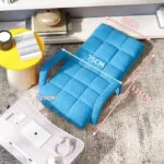 2-SOGA 4X Foldable Lounge Cushion Adjustable Floor Lazy Recliner Chair with Armrest Blue