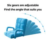 3-SOGA 4X Foldable Lounge Cushion Adjustable Floor Lazy Recliner Chair with Armrest Blue