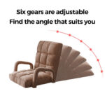 3-SOGA Foldable Lounge Cushion Adjustable Floor Lazy Recliner Chair with Armrest Coffee