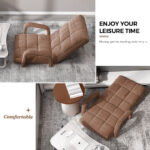 4-SOGA Foldable Lounge Cushion Adjustable Floor Lazy Recliner Chair with Armrest Coffee