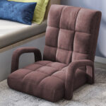 8-SOGA Foldable Lounge Cushion Adjustable Floor Lazy Recliner Chair with Armrest Coffee