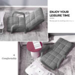 4-SOGA 4X Foldable Lounge Cushion Adjustable Floor Lazy Recliner Chair with Armrest Grey