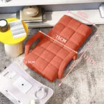 2-SOGA Foldable Lounge Cushion Adjustable Floor Lazy Recliner Chair with Armrest Orange