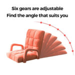 3-SOGA Foldable Lounge Cushion Adjustable Floor Lazy Recliner Chair with Armrest Orange