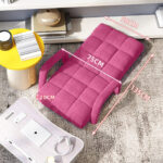 2-SOGA 2X Foldable Lounge Cushion Adjustable Floor Lazy Recliner Chair with Armrest Pink