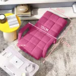 2-SOGA 4X Foldable Lounge Cushion Adjustable Floor Lazy Recliner Chair with Armrest Pink