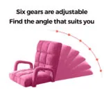 3-SOGA 4X Foldable Lounge Cushion Adjustable Floor Lazy Recliner Chair with Armrest Pink
