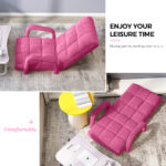 4-SOGA 4X Foldable Lounge Cushion Adjustable Floor Lazy Recliner Chair with Armrest Pink