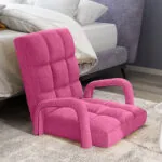 5-SOGA 4X Foldable Lounge Cushion Adjustable Floor Lazy Recliner Chair with Armrest Pink
