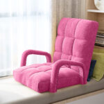 6-SOGA 4X Foldable Lounge Cushion Adjustable Floor Lazy Recliner Chair with Armrest Pink