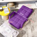 2-SOGA 4X Foldable Lounge Cushion Adjustable Floor Lazy Recliner Chair with Armrest Purple