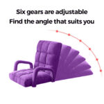 3-SOGA 4X Foldable Lounge Cushion Adjustable Floor Lazy Recliner Chair with Armrest Purple
