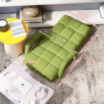 2-SOGA 2X Foldable Lounge Cushion Adjustable Floor Lazy Recliner Chair with Armrest Yellow Green