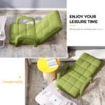 4-SOGA 2X Foldable Lounge Cushion Adjustable Floor Lazy Recliner Chair with Armrest Yellow Green