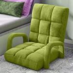 7-SOGA 2X Foldable Lounge Cushion Adjustable Floor Lazy Recliner Chair with Armrest Yellow Green