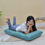 3-SOGA 2X Green Lounge Recliner Lazy Sofa Bed Tatami Cushion Collapsible Backrest Seat Home Office Decor