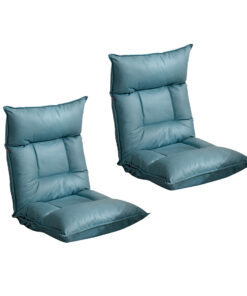 1-SOGA 2X Green Lounge Recliner Lazy Sofa Bed Tatami Cushion Collapsible Backrest Seat Home Office Decor